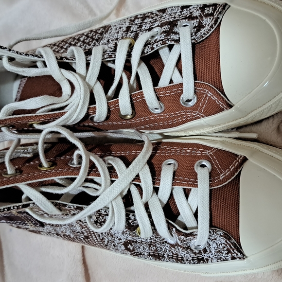 Converse Brown and White High-Top Sneakers - Picture 4 of 11